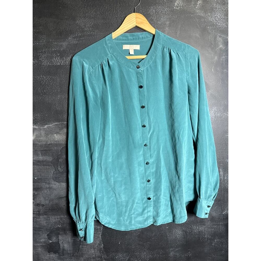 Banana Republic Women's Teal Button-Up Blouse - Picture 4 of 7